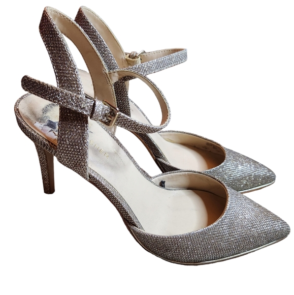 Relisted Marc Fisher Dalula metallic gold & silver slingback heel size 8.5 - Picture 3 of 7